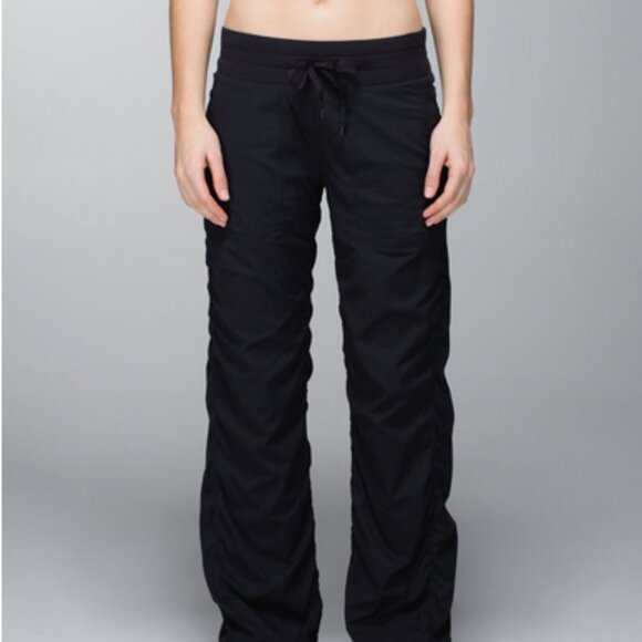 Lululemon Studio Pant II Tall Lined Straight Leg Mid Rise Casual Black Size 10 - Picture 1 of 11